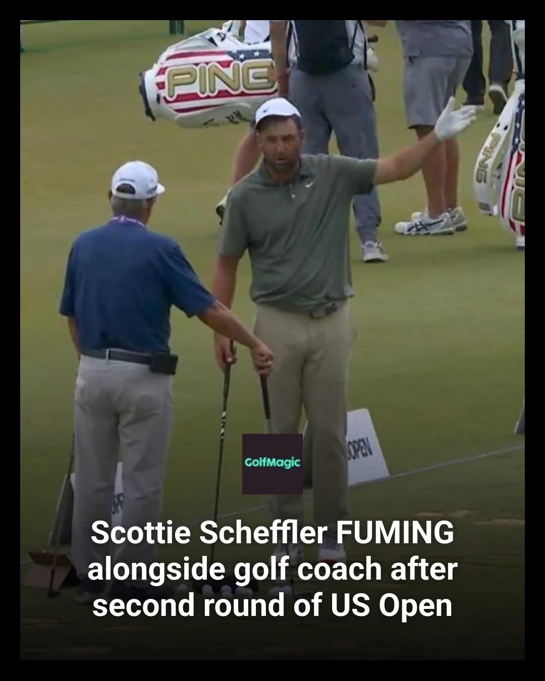 Scottie Scheffler FUMING Alongside Coach After Frustrating Second Round at U.S. Open