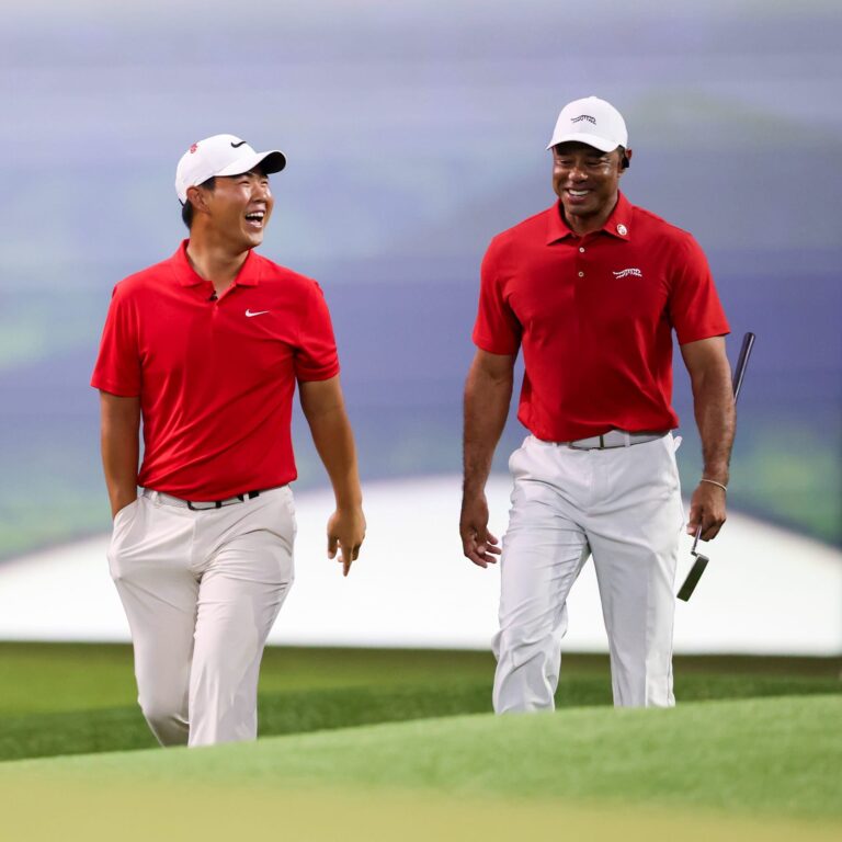 TIGER WOODS WAS THE FIRST PERSON TO TEXT TOM KIM AFTER HIS SCOTTISH OPEN WIN, AND HIS MESSAGE SAID IT ALL